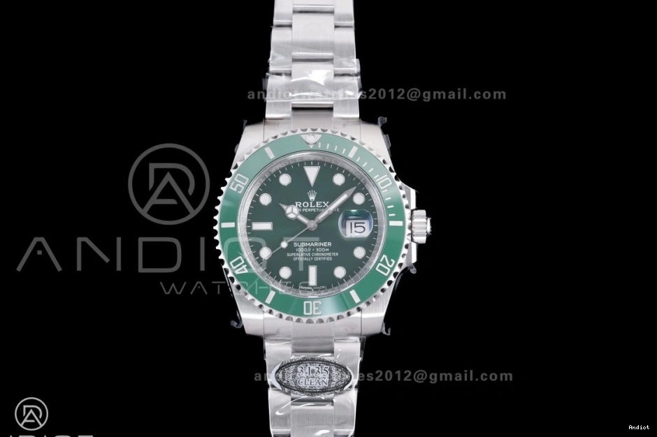 116610 Best SA3135 Clean Ceramic Green Submariner Bracelet SS Hulk Edition LV 904L 1:1 On 0508